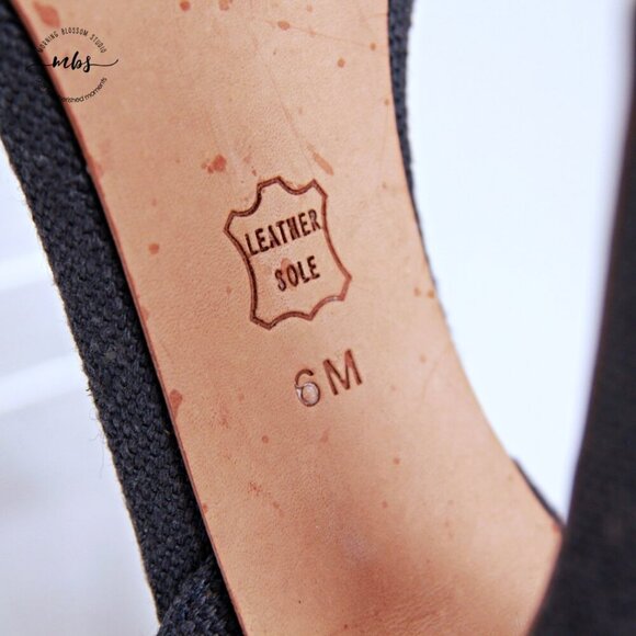 Tory Burch Amina Ankle Strap Platform Heeled Sandals Navy Tab Women 6 - Picture 13 of 13